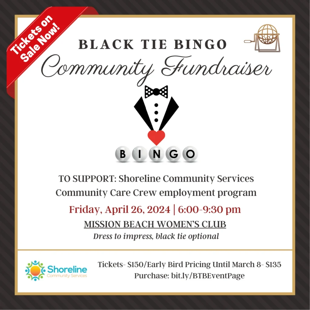 flyer for black tie bingo event